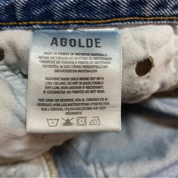 Agolde Fran Low Slung Straight Jeans Women’s 28 Intervention Button Fly Relaxed - Picture 11 of 12
